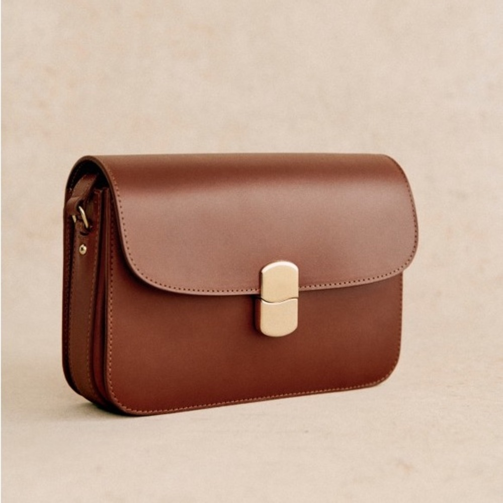 Sezane Milo bag, natural heritage leather